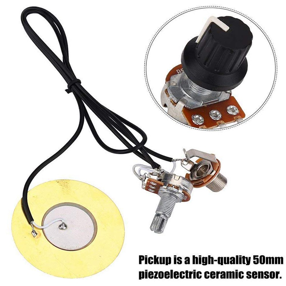 Micro Transducteur Piézo-électrique Pour Guitare Acoustique - Amplificateur Pré-câblé - Pickup Auto-adhésif Facile à Poser - Longueur 69cm - Avec Colle Et Serre-câble