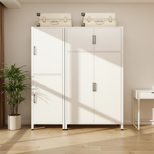Armario de Acero Reforzado de Diseño Simple que Ahorra Espacio para Apartamentos Pequeños, Fácil de Montar, Armario de Gran Capacidad para Guardar Ropa - Product Image 2