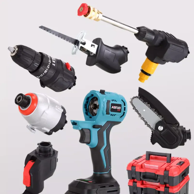 7 in 1 Multi-purpose Brushless Motor Set Impact Drill Lithium Battery 21V Rechargeable Drilling Machines&Cordless Wrench