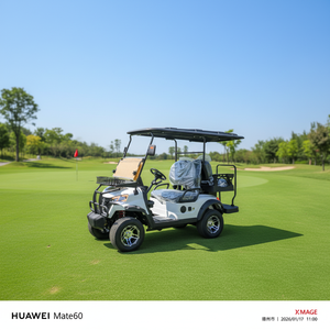 Carrito de Golf Eléctrico Rojo de 3-4 Plazas, Totalmente Impermeable, con Batería de 60V, Techo Negro, Asientos de Plástico, Todoterreno - Product Image 6