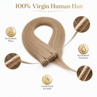 Extensions de cheveux européennes de luxe OEM pour salon de coiffure, trame plate, double tirage, vierges, fixation micro-anneaux, densité et performance optimales