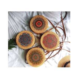 De alta calidad de bambú y mimbre bolso/redondo mimbre bolso con colorido decoración (Sandy 0084587176063 WS) - Product Image 5