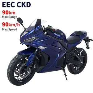Wholesale 90KM long range emotorcycle 17 inch fast electric motorcycle with EEC
