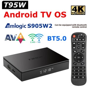WIFI สี่คอร์ดูอัลแบนด์สำหรับ5.0 <span class=keywords><strong>AV</strong></span> เอาท์พุท4K 110แอนดรอยด์ S905W2 T95W กล่องทีวี - Product Image 5