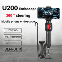 Endoscope industriel articulé 200W 1080P HD IP67 étanche, caméra boroscope 360° bidirectionnelle pour réparation de tuyaux, égouts et voitures