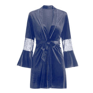 Peignoir sexy en soie glacée, <span class=keywords><strong>robe</strong></span> de nuit dos nu - Product Image 6