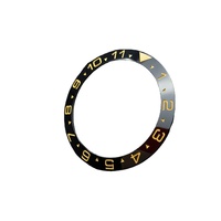 Insert de lunette de montre SKX007 38mm en céramique dorée et noire, étanche, fait main