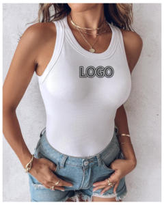 Camisetas sin Mangas con Sujetador Incorporado para Mujer, Camisetas Casuales sin Mangas, Camisetas Ajustadas con Espalda Cruzada y Canalé, Camiseta de Verano, Ropa Y2K para Mujer - Product Image 6