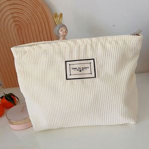 <b>Cosmetic</b> <b>Bags</b> for Women Small Makeup <b>Bag</b> for Purse Corduroy Makeup with Metal Zipper - Product Image 2