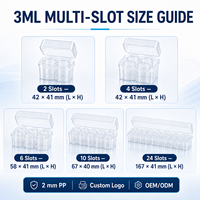 Boîte de rangement pour flacons de peptides, en PP transparent, avec logo personnalisé OEM, 3ml, 5ml, 7ml, 10ml, 20ml, étui en plastique réutilisable à 10 compartiments pour flacons de vaccin