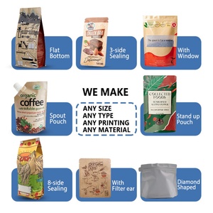 Bolsas de Embalaje de Café Vacías Personalizadas de 100gr con Válvula, Cierre Hermético, Fondo Plano de Aluminio, para Granos de Café de 100g, 150g, 250g - Product Image 5