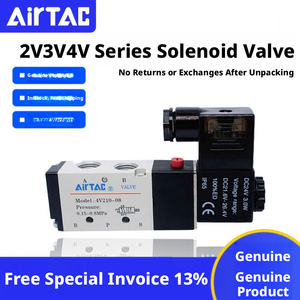 Válvula Solenoide Neumática Original <span class=keywords><strong>AIRTAC</strong></span> Serie 2V 3V 4V, Válvula de Control de Aire DC24V AC220V - Product Image 1