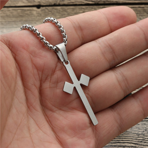 <b>Cross</b> Pendant Necklace Stainless Steel Unisex Fashion Jewelry Gift - Product Image 3
