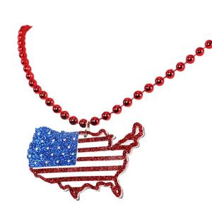 Approvisionnement d'usine Prix attractif Collier de perles en <span class=keywords><strong>plastique</strong></span> Collier léger de fête du jour de l'indépendance - Product Image 5