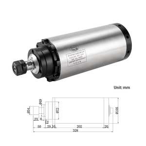 Moteur de broche CNC refroidi par air à longue durée de vie, 24000 tr/min, 3 kW, ER20, avec couvercle anti-poussière avant amélioré pour machine de fraisage CNC - Product Image 2