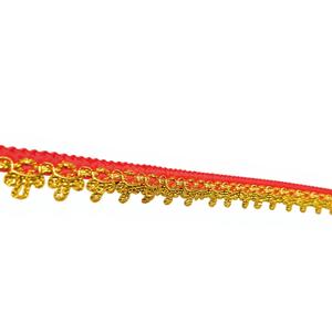 ลูกไม้โครเชต์สีแดงทองคุณภาพสูงสำหรับตกแต่งเสื้อผ้า รองเท้า เป็นมิตรกับสิ่งแวดล้อม ละลายน้ำได้ ซักได้ ทนทาน เหมาะสำหรับงานแต่งงาน ตกแต่งแฟชั่น - Product Image 2