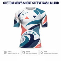 Maillot de surf personnalisé pour homme à manches courtes, protection UPF 50+, extensible dans les 4 sens, sublimation, vente en gros, directement de l'usine OEM