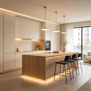 Système d'organisation de rangement multifonctionnel mural en PVC blanc moderne, écologique, à fermeture douce, pour cuisine - Product Image 1