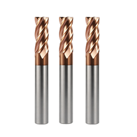 Fraise carrée en carbure monobloc revêtue de TiSiN 4mm D1 HRC55 pour pièces de moule en alliage d'acier, outil de fraisage CNC