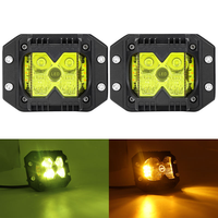 Lampe de travail LED 9-32VDC 4 pouces à trois faces, clignotante latérale arrière pour camion, phare de moto modifié intégré, lampe de tir DRL 4x4