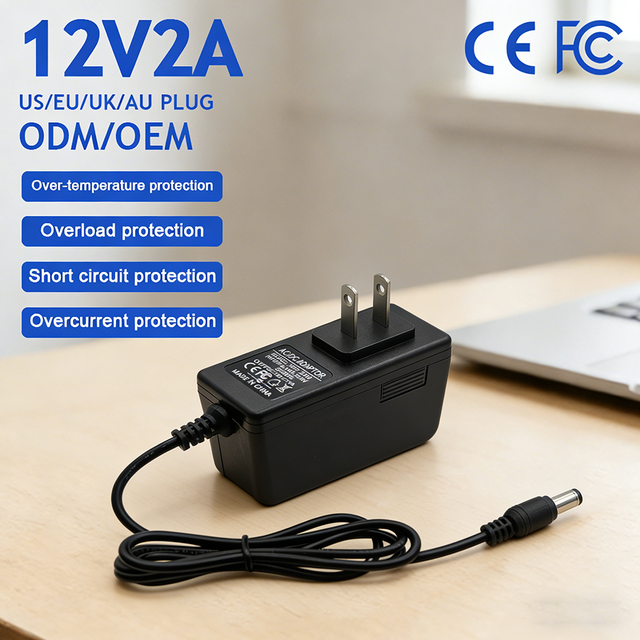 ODM/OEM Power Adapter 12V2A EU Plug 12V2000mA DC 12V 2A Power Supply 24W Power Adapters for Routers LED Light Strips