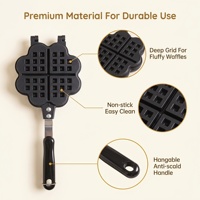 Gaufrier pliable en aluminium antiadhésif en forme de cœur de trèfle 35x13,5 cm pour cuisinière à gaz, lot de 30 pièces en carton pour la maison