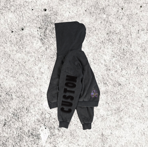 Logotipo personalizado de alta calidad Streetwear Sudadera con capucha de diseñador en blanco Vintage de doble capa lavado con ácido Sun Faded desgastado cremallera sólida - Product Image 2