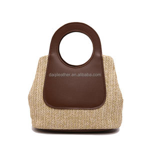 Bolsos de Paja al por Mayor para Mujer, Bolsos de Mano Tejidos, Bolsos de Mano Personalizados, Mini Bolsos Tote Únicos para Dama con Logotipo Impreso - Product Image 1