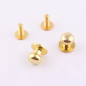 Vàng 9.5Mm Hợp Kim Kim Loại Vít Trở Lại Nút Stud Cho Túi Da Phụ Kiện