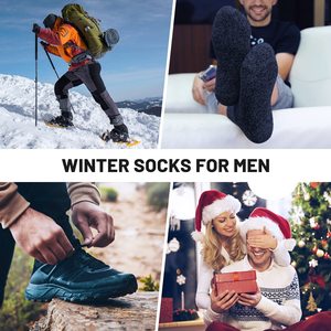 Fabricants de haute qualité Conception de logo personnalisé Chaussettes d'hiver en laine mérinos pour hommes - Product Image 6