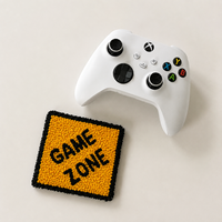 Ensemble de sous-verres capitonnés sur le thème du jeu avec microfibre absorbante pour une décoration de chambre gamer de luxe faite à la main, protection de table fonctionnelle