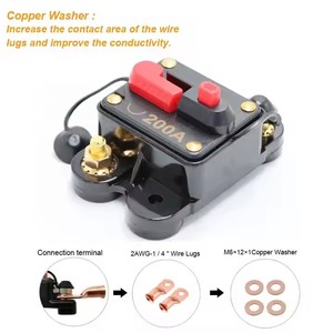 Audio de voiture <span class=keywords><strong>12</strong></span> V-24V DCInline Fuse Block Overload Motor Protector <span class=keywords><strong>12</strong></span> Volt <span class=keywords><strong>Disjoncteur</strong></span> avec réinitialisation manuelle pour voiture SUV Marine - Product Image 6