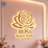 Enseigne en lettres 3D LED, enseigne rétroéclairée en métal doré pour la publicité et la décoration, étanche IP65, personnalisable
