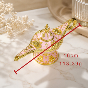 Groothandel Aladdin's Magische Lamp wierookbrander metaal handwerk in macaronkleur van Aladdin's Magische Lamp voor hotels en bruiloften - Product Image 6