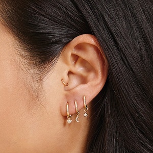 Simple Design Aretes Thin Plain Small Huggie <strong>Hoop</strong> <strong>Earrings</strong> 925