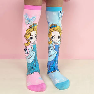 토끼 귀와 유니코가있는 뜨거운 판매 Bubu 만화 양말, 기발한 어린이용 무릎 높이 양말 - Product Image 5