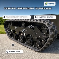 Plateforme robotique intelligente à chenilles pour la montée d'escaliers, châssis de type char, étanche IP68, charge utile de 800 kg pour la patrouille et le sauvetage