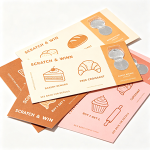 Buoni Gratta e Vinci Personalizzati Bifacciali <span class=keywords><strong>Stampa</strong></span> Offset CMYK per Pizzerie, Panifici e Negozi di Dolci - Product Image 5