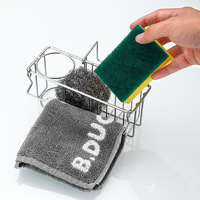 Panier d'évier de cuisine en acier inoxydable 304 pour fabricants, support de rangement mobile sur pied avec crochet pour éponge à récurer, vente en gros