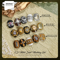 JTING Gel Polish Model 3D Metal Terbaru 3 Warna Tanpa Lapisan Lengket Gel Model Kuku Bebas TPO/Hema Custom OEM ODM Gel UV