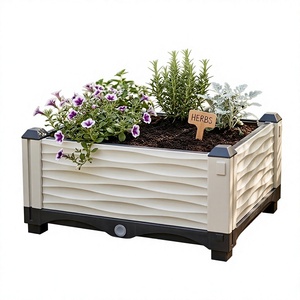 Large Capacity Modular PP <b>Plastic</b> Raised Garden Bed <b>Planter</b> Box Patio Balcony Vegetable Flower Growing UV Resistant Easy Install - Product Image 1