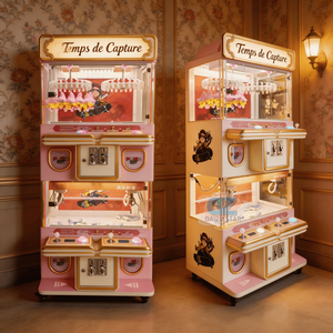 Mini-machine à grue pour 4 joueurs avec accepteur <span class=keywords><strong>de</strong></span> billets et <span class=keywords><strong>de</strong></span> pièces, lecteur <span class=keywords><strong>de</strong></span> <span class=keywords><strong>cartes</strong></span>, jeu d'arcade personnalisé, son réaliste et lumières clignotantes en métal - Product Image 1