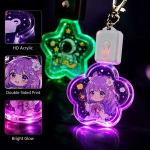 Custom Logo Acrylic LED Keychain Color Changing Light up <b>Bag</b> <b>Charm</b> for Promotional Events Corporate Gifts and Fan Merchandise - Product Image 1