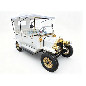 Voiture électrique rétro blanche à prix abordable, véhicule de tourisme classique pour parcs à thème, mariages et services hôteliers - Product Image 2