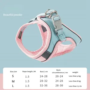 Harns piccolo cane e cucciolo Pet imbracatura con striscia riflettente floreale traspirante cinturino per gattino nastro floreale decorato per gatti - Product Image 6