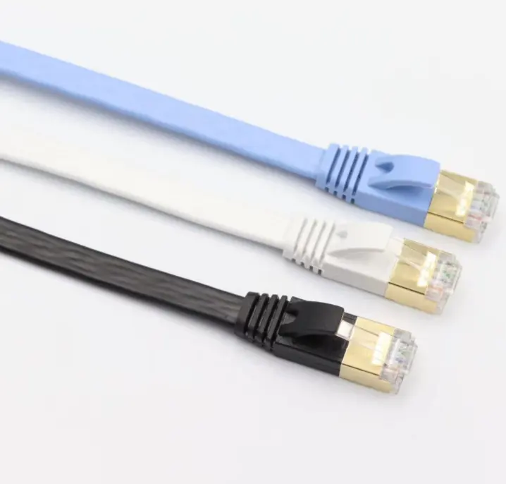 Kabel jaringan Ethernet Sftp Cat7, kabel jaringan komputer Rj45 3m 25 kaki 100 kaki cat 7, kabel jaringan colokan