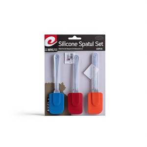 MNJ Silicone Spatula Set 3Pcs Blue Red Orange Kitchen Utensil Cooking Tool - Product Image 3