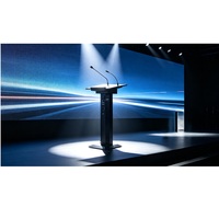 Support de micro col de cygne unique avec système audio Bluetooth USB-C intégré pour conférences, discours et podiums numériques