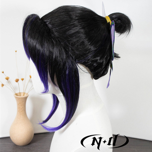 Peluca de <span class=keywords><strong>cosplay</strong></span> de <span class=keywords><strong>Shinobu</strong></span> Kocho de ND para Comic Con y disfraces, sin pegamento, con gorro de malla de rosas, fibra de alta temperatura - Product Image 5