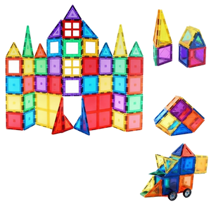 2025 Year Hot Sell 60pcs 3D Diy <b>Magnetic</b> Tiles & <b>Blocks</b> Construction Set Educational Toy <b>for</b> 4-6Y <b>Kids</b> 7.5x7.5cm - Product Image 1